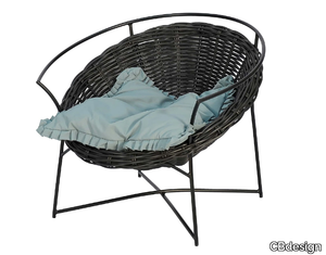 SOLAR - Synthetic fibre garden armchair with armrests _ CBdesign