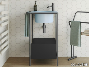 PILOTÌ - Stainless steel vanity unit with chipboard drawer _ COLAVENE