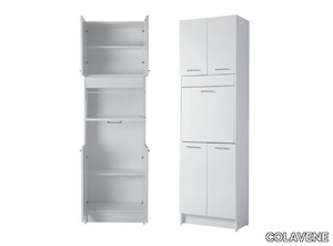 BRAVA 3 - Tall chipboard laundry room cabinet with laundry container _ COLAVENE