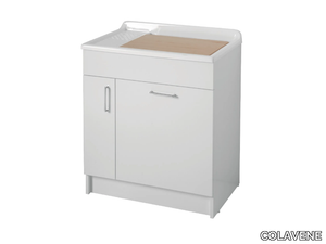 LINDO - Chipboard laundry room cabinet with laundry container _ COLAVENE