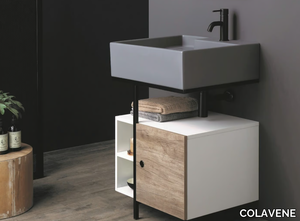 NOBU - Wooden vanity unit with integrated washbasin _ COLAVENE