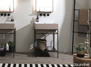 VOLANT - Floor-standing stainless steel vanity unit with integrated washbasin _ COLAVENE