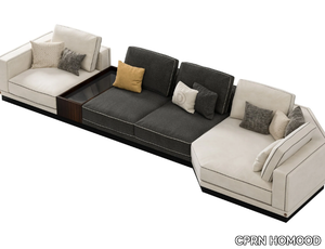 SESTO SENSO - Sectional leather and fabric sofa _ CPRN HOMOOD