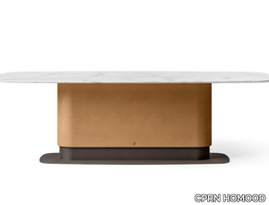 STARLIGHT - Rectangular marble and tanned leather table _ CPRN HOMOOD