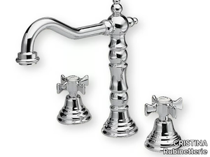 CANOVA CRICN207 - 3 hole countertop washbasin tap with individual rosettes _ CRISTINA Rubinetterie