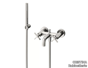 CROSS ROAD CRICR180 - Wall-mounted bathtub mixer with hand shower _ CRISTINA Rubinetterie