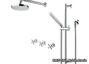 EXCLUSIVE CRIEV161 - Wall-mounted shower panel with overhead shower _ CRISTINA Rubinetterie