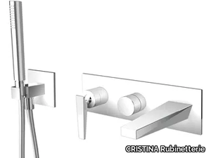 FRACTAL CRIFT102/CRIFT103 - Wall-mounted Recessed bathtub mixer with hand shower _ CRISTINA Rubinetterie