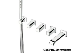 ITALY CRIIT165 - Wall-mounted bathtub set with diverter with hand shower _ CRISTINA Rubinetterie