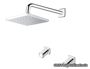 ITALY CRIIT617 - 3 hole shower set with individual rosettes with overhead shower _ CRISTINA Rubinetterie