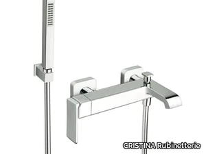 QUADRI S CRIQS100 - Wall-mounted single handle bathtub set with hand shower _ CRISTINA Rubinetterie