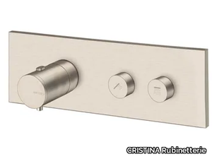 CRIXX612 - Thermostatic stainless steel shower mixer with plate _ CRISTINA Rubinetterie