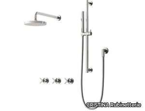 CROSS ROAD CRICR161 - Wall-mounted shower panel with overhead shower _ CRISTINA Rubinetterie