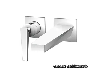 FRACTAL CRIFT257 - 2 hole wall-mounted single handle washbasin mixer _ CRISTINA Rubinetterie