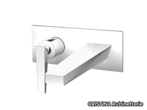 FRACTAL CRIFT258 - Wall-mounted washbasin mixer with plate _ CRISTINA Rubinetterie