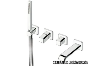 ITALY CRIIT102 - Wall-mounted bathtub set with hand shower _ CRISTINA Rubinetterie