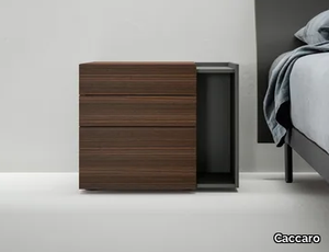 FILNOX - Rectangular wooden bedside table with drawers _ Caccaro