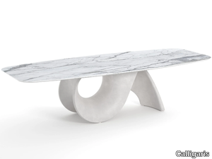 SEASHELL - Table with ceramic top and concrete base _ Calligaris