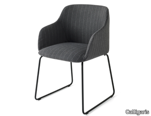 ELLE - Sled base upholstered chair with armrests _ Calligaris