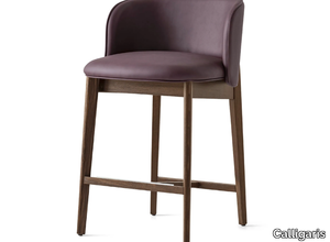 ABREY - High leather stool with back _ Calligaris