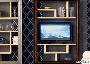 ÉTOILE DAY - Wall-mounted solid wood bookcase with TV stand _ Cantiero