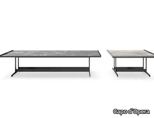 LAND - Low metal coffee table with polished stoneware top _ Capo d’Opera