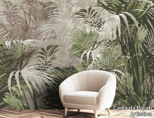 FORESTA TROPICALE - Tropical fabric wallpaper _ Carta da Parati Artistica