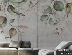 FOGLIE SU PARETE - Washable vinyl wallpaper _ Carta da Parati Artistica