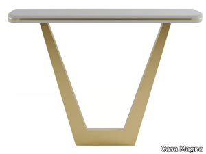 AUSTEN - Rectangular wooden console table with brass base _ Casa Magna