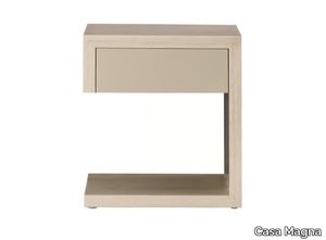 SENA - Rectangular wood veneer bedside table with drawer _ Casa Magna