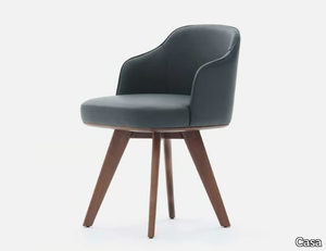 ALONTE - Upholstered leather chair with armrests _ Casa