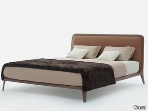 VIDOR - Leather double bed with upholstered headboard _ Casa