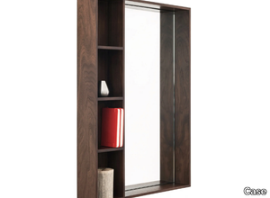 ARCA MEDIUM - Rectangular wall-mounted walnut mirror with shelf _ Case