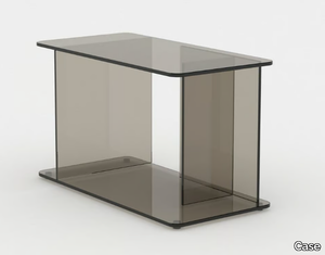 LUCENT - Rectangular tempered glass coffee table _ Case