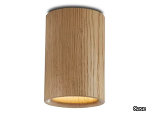 SOLID CYLINDRICAL - LED round ceiling oak spotlight _ Case