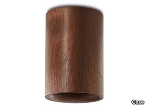 SOLID CYLINDRICAL - LED round ceiling walnut spotlight _ Case