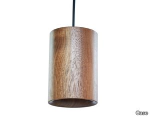 SOLID CYLINDRICAL - LED dimmable walnut pendant lamp _ Case