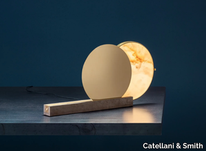 ALCHEMIE - LED alabaster and brass table lamp _ Catellani & Smith