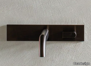SIXTY 08 - Hydroprogressive wall-mounted stainless steel washbasin mixer _ Ceadesign