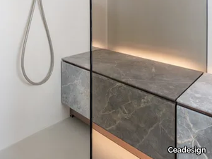 ABACO 07 - Fior di Bosco marble shower bench module _ Ceadesign