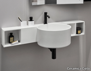 SELLA - Wall-mounted single round ceramic washbasin _ Ceramica Cielo