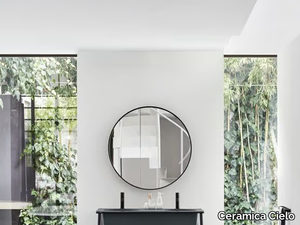 I CATINI - Round wall-mounted bathroom mirror _ Ceramica Cielo