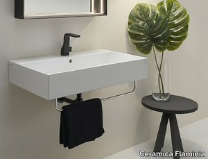 APPLIGHT 80 - Wall-mounted rectangular ceramic washbasin _ Ceramica Flaminia