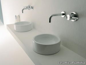 MINI TWIN - Countertop ceramic handrinse basin round _ Ceramica Flaminia