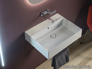 APPLIGHT 60 - Wall-mounted rectangular ceramic washbasin _ Ceramica Flaminia