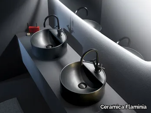 TWIN SET SLIM - Countertop round ceramic washbasin _ Ceramica Flaminia