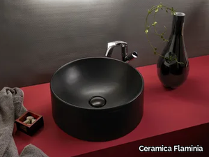 TWIN SET SLIM - Countertop round ceramic washbasin _ Ceramica Flaminia