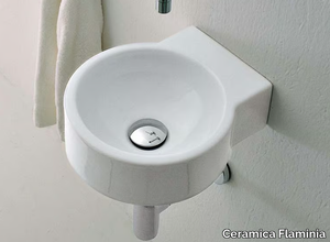 MINI TWIN - Wall-mounted ceramic handrinse basin round _ Ceramica Flaminia