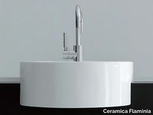 TWIN SET 42 - Semi-inset single round ceramic washbasin _ Ceramica Flaminia