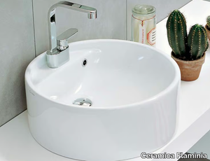 TWIN SET 52 - Countertop single round ceramic washbasin _ Ceramica Flaminia